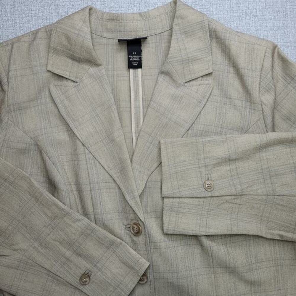 Lane Bryant Blazer Women 22 Brown Career Wear Unstructured Jacket
